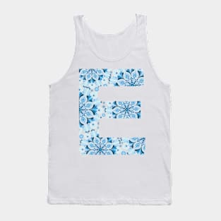 Dottillism Mandala Letter E Blue Tank Top